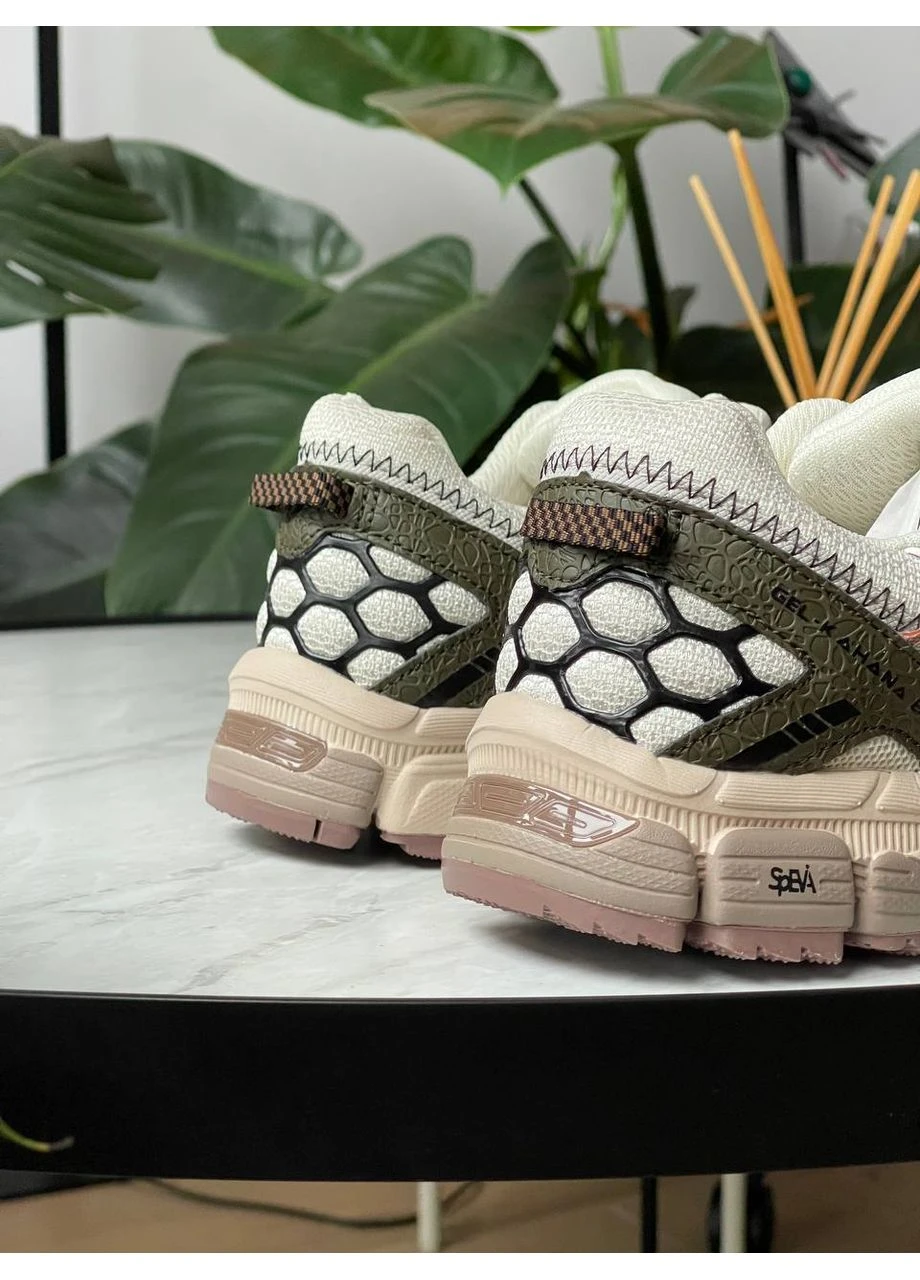 Серо-зеленые демисезонные кроссовки мужские и женские asics gel-kahana 8 marathon pastel | асикс гель кахана 8 серо-зеленые No Brand