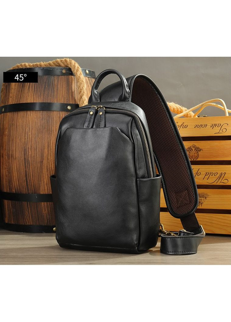 Чоловіча сумка на груди (слінг), бананка L. Collection (9920) No Brand (383975341)