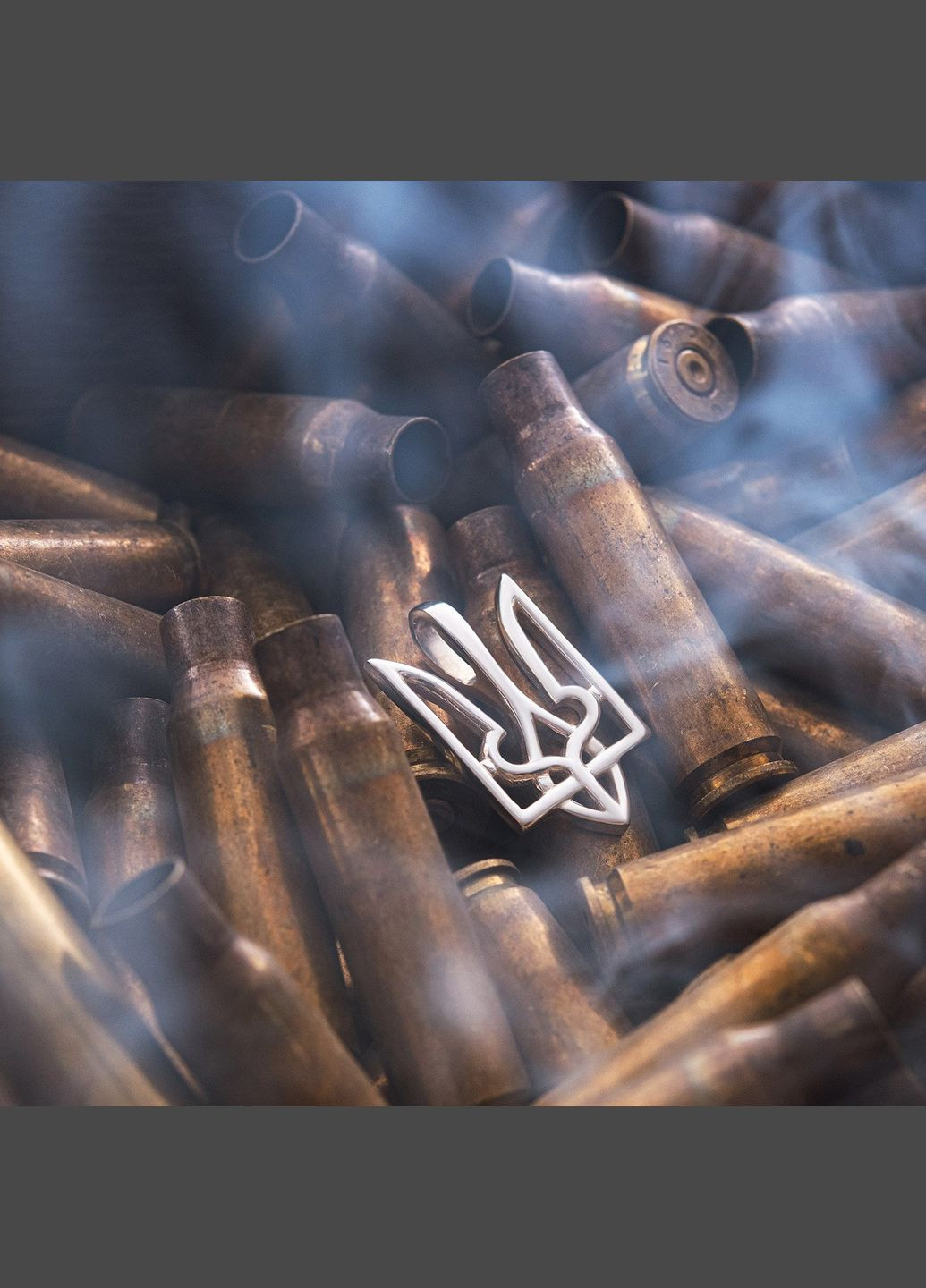 Серебряный кулон Герб Украины - Тризуб 133139 Oniks (264023991)