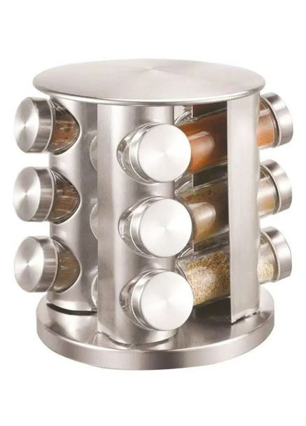 Органайзер набір для спецій BH-7860 12 баночок на підставці, що обертається Bohmann (379999112)