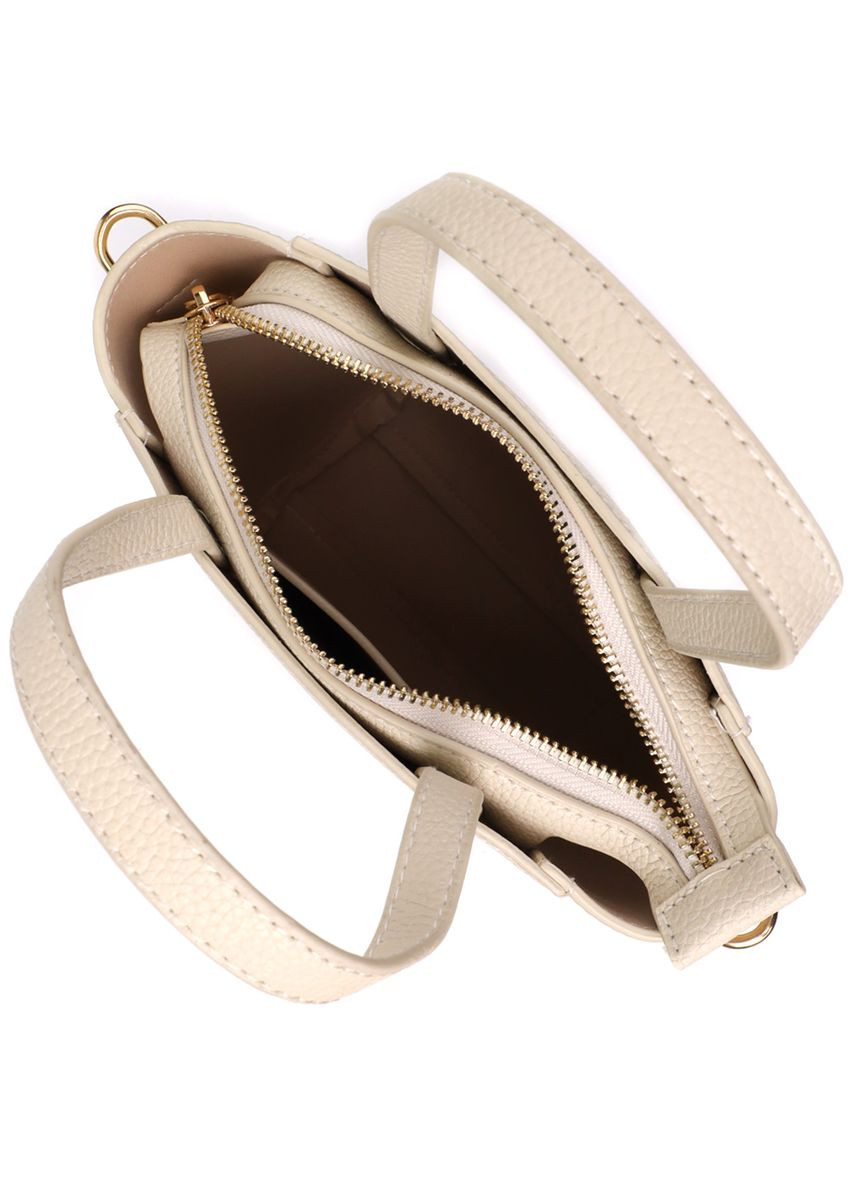 Сумка для жінок із натуральної шкіри з модним трапецієподібним кроєм 22917 Білий Vintage (361679836)