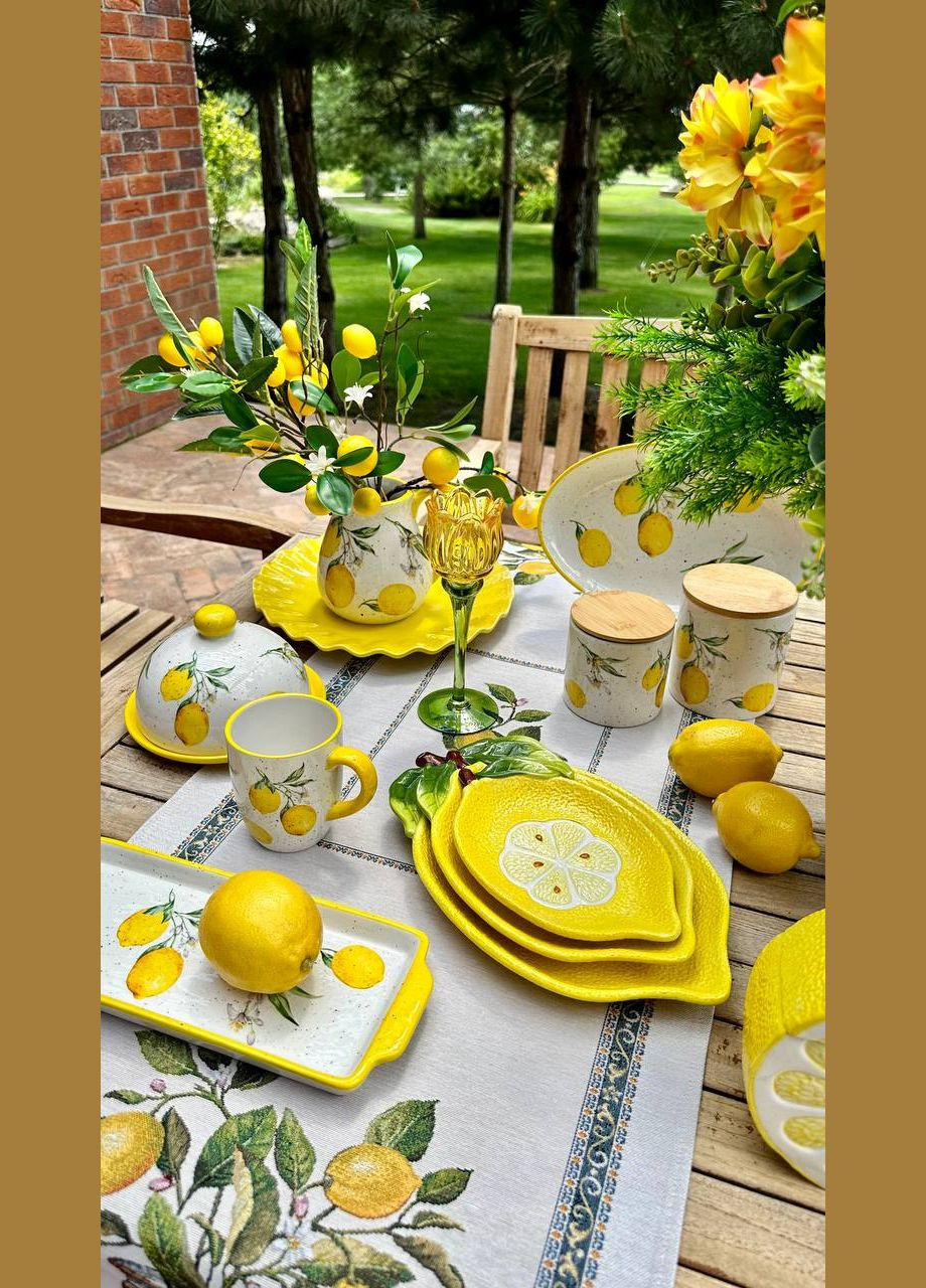 Тарілка керамічна Соковиті лимони, D24*2.5см No Brand (302433980)