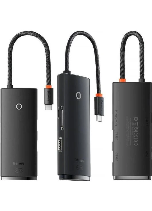 Мультипортовий адаптер Lite Series 6-Port USB-A HUB Black (WKQX050001) Baseus (398933217)