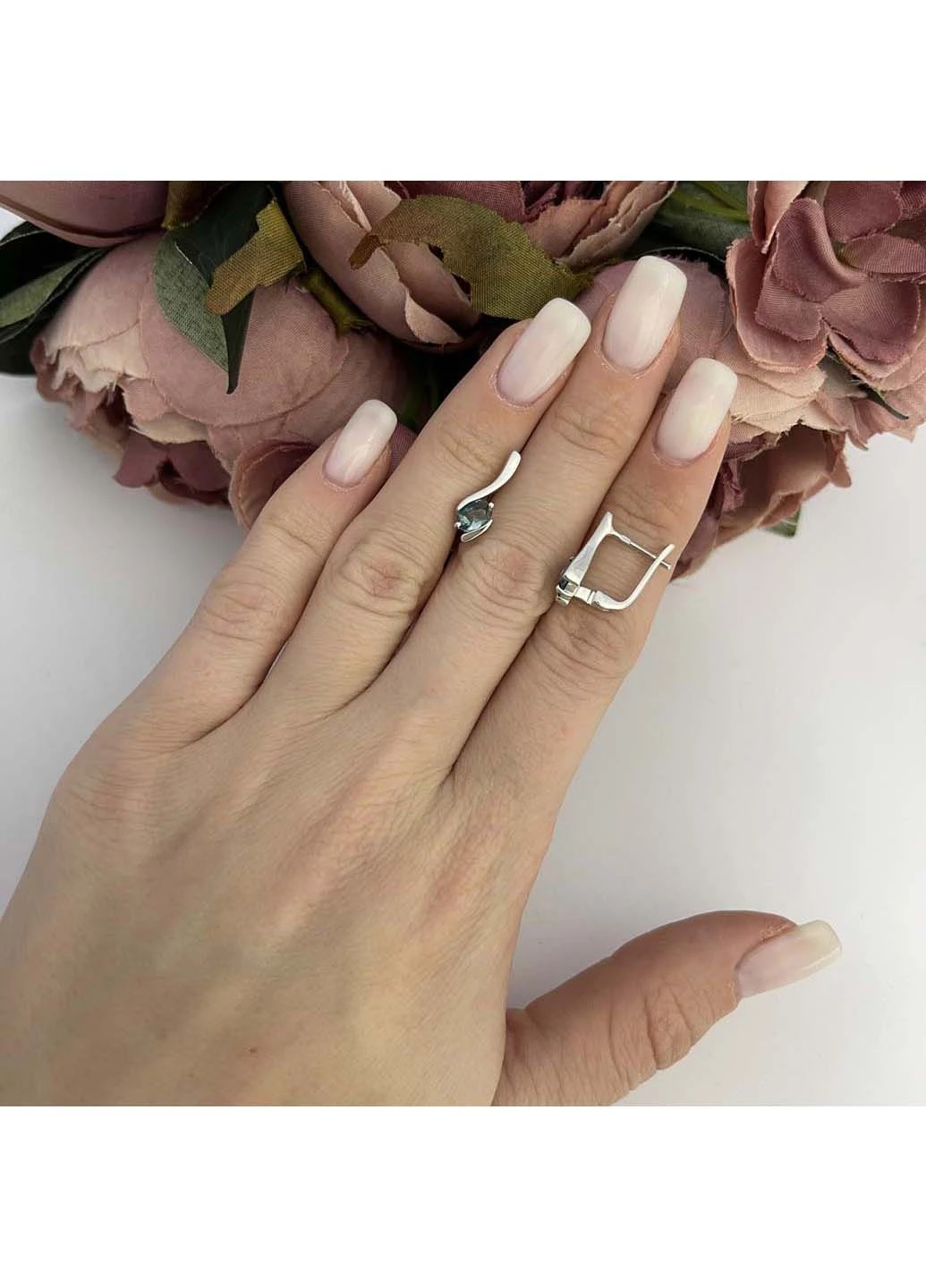 Срібні сережки з топазом Лондон Блю 0.617ct (2103264) Silver Breeze (317354900)