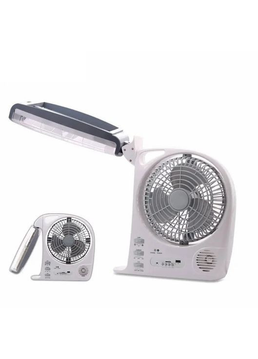 Портативный вентилятор с солнечной батареей с LED фонарем и радиоприемником 2 скорости мини кондиционер 6 в 1 (S4101) Home (361161971)