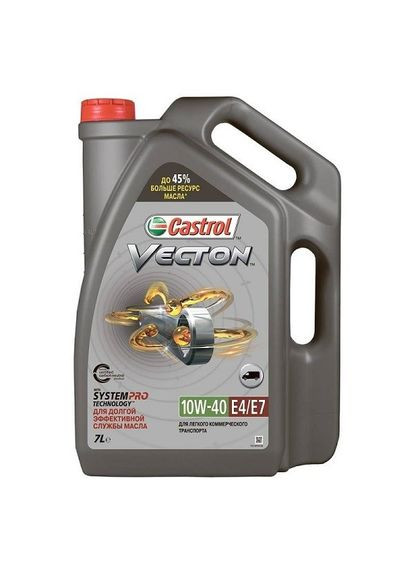 Масло моторное Vecton 10W-40 E4/E7 7 л Castrol (348358563)