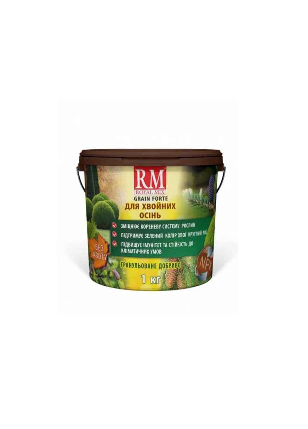 Гранулированное удобрение Хвоя Осень ведро без азота 1кг ТМ Royal Mix (387148672)