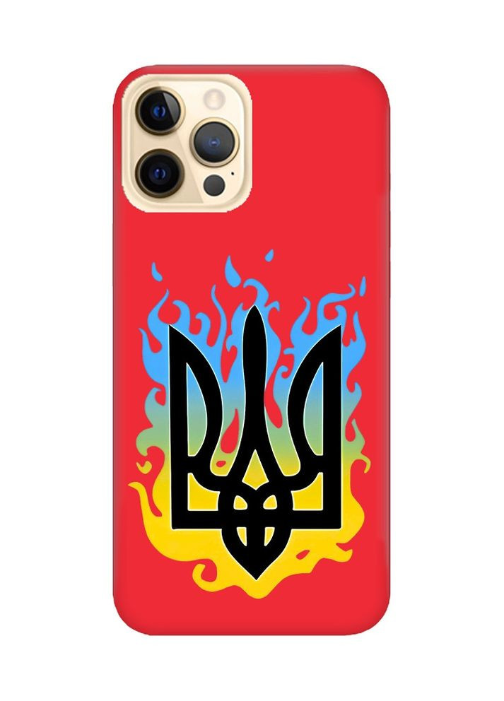 Матовий червоний чохол на Apple iPhone 12 Pro Max:: Тризуб Полум'я (принт 257) Creative (360699993)