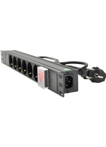 Удлинитель 6 розеток 1.8м 16А Black (1U-M6-K-C13) Ritar (334831574)