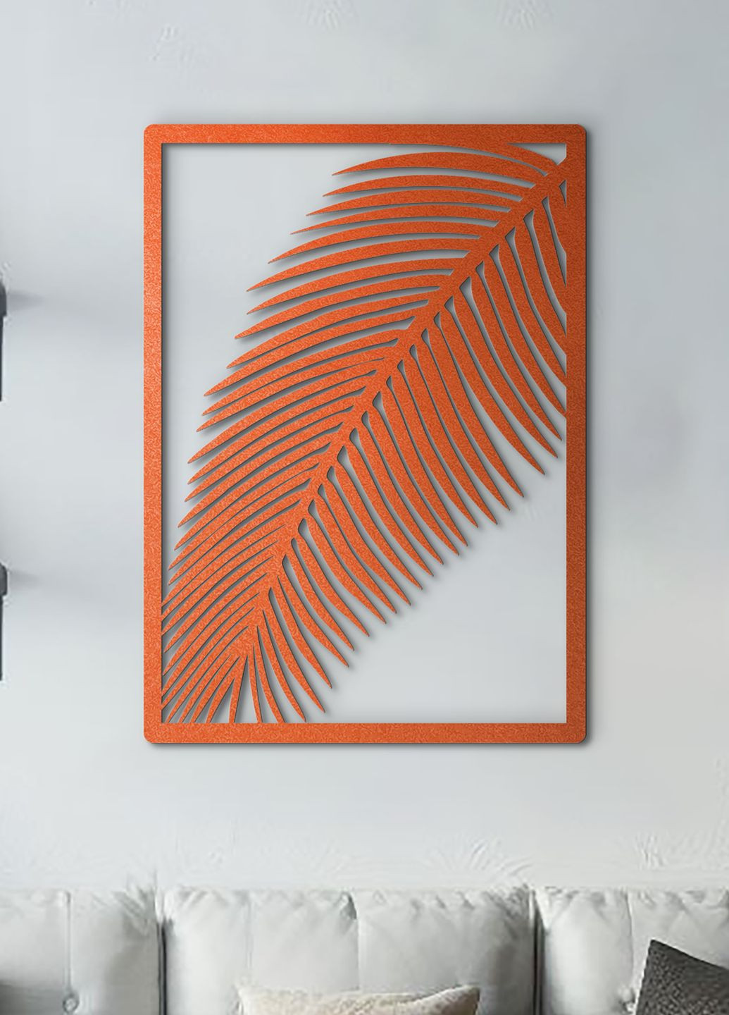 Настінний декор для дому, декоративне панно з дерева "Пальмовий листок", мінімалістичний стиль 70х50 см Woodyard (292113536)