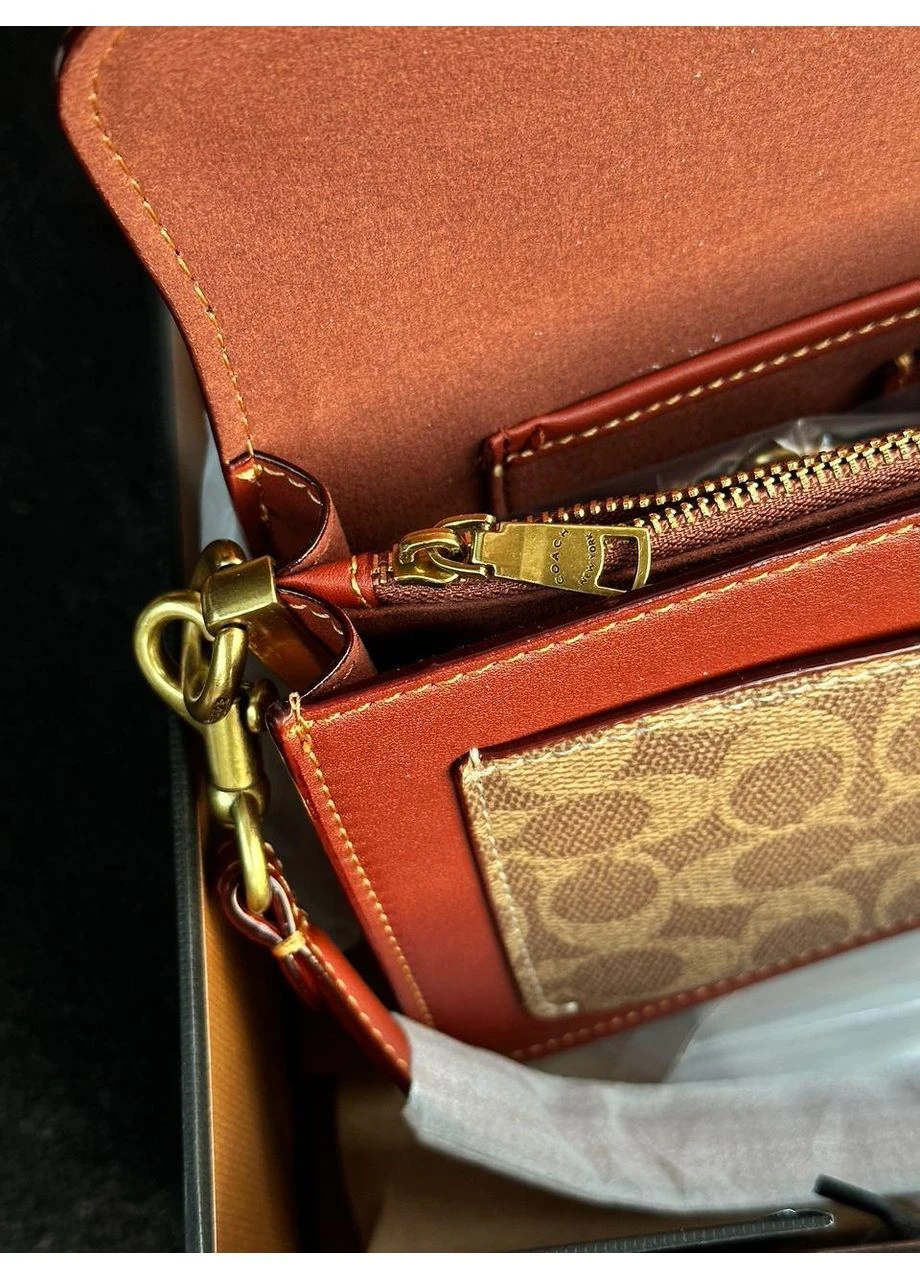 Сумка жіноча Tabby Red/Beige Shoulder Bag In Signature Canvas No Brand (402817093)