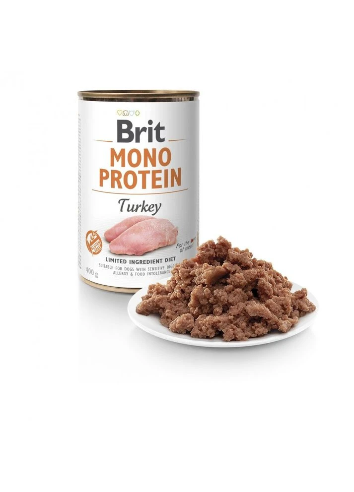 Вологий корм консерва Brit Mono Protein Turkey для собак з індичкою 400 г Brit Care (399750327)