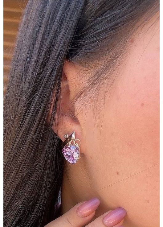 Серьги из серебра 925 с золотыми напайками 375 и цирконами Италия No Brand (385332255)