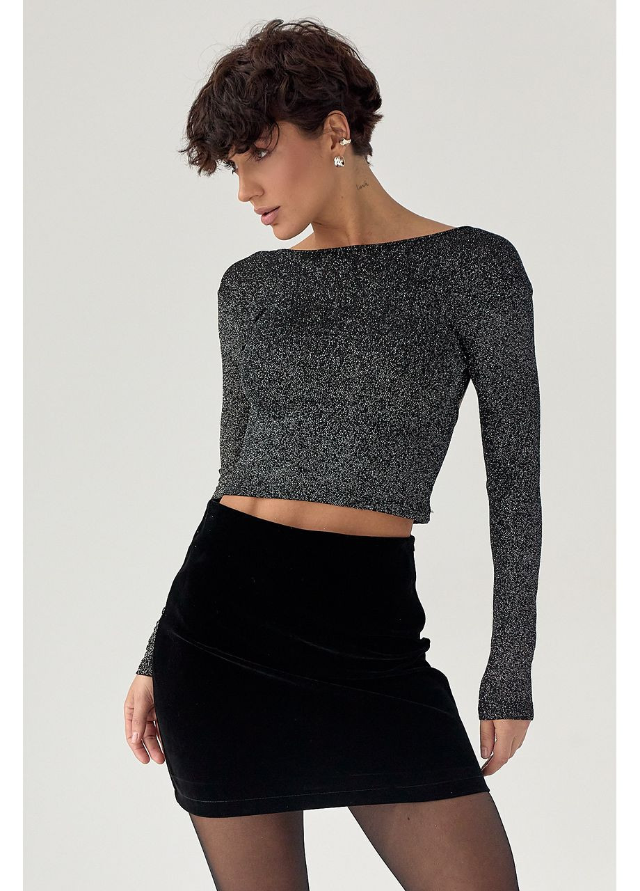 Жіночий лонгслів з люрексу з оголеною спиною Lurex (371334051)