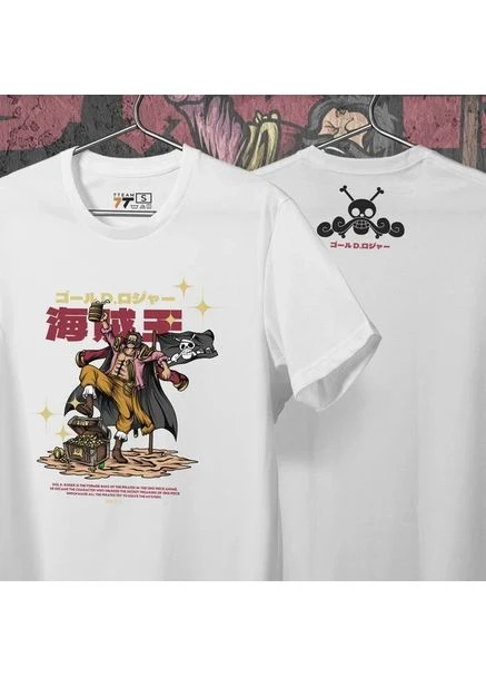 Белая футболка для подростка мальчика с принтом ван пис gold d roger we размер anime10241 No Brand