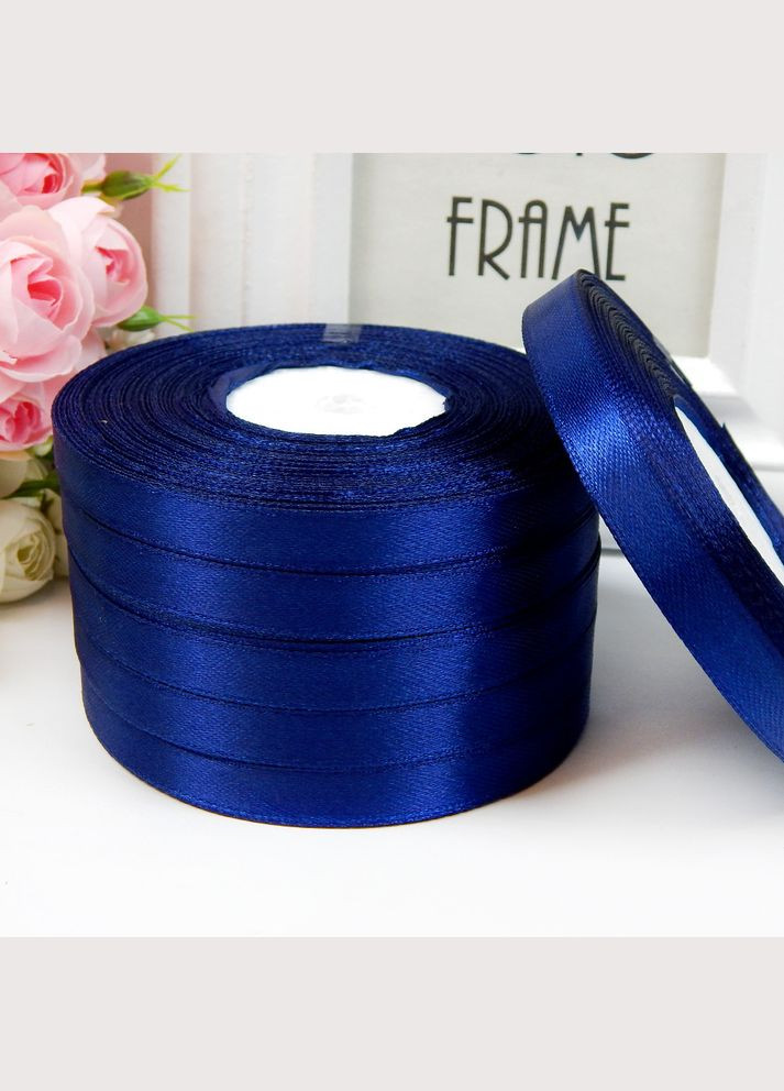 Стрічка атласна однотонна, 1 см, №38 темно-синій (рулон 33 м) No Brand (351902823)