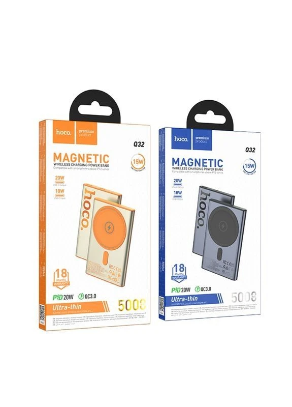 Внешний аккумулятор Q32 Bird PD20W wireless magnetic power bank(5000mAh) Metal Gray Hoco (401879085)