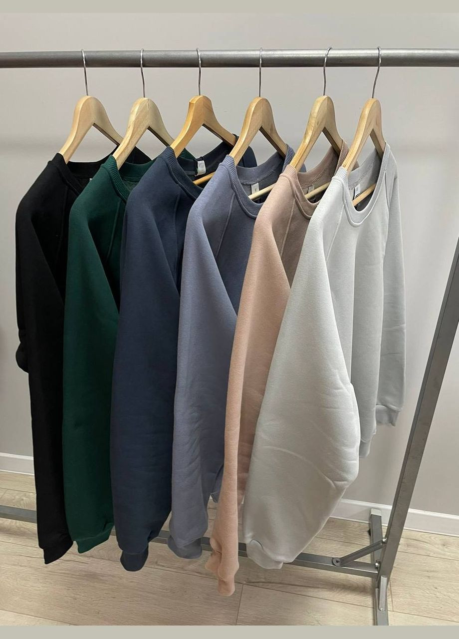 Світло-бежевий базовий світшот з трьохнитки преміум Vakko однотонний без декору (302589611)