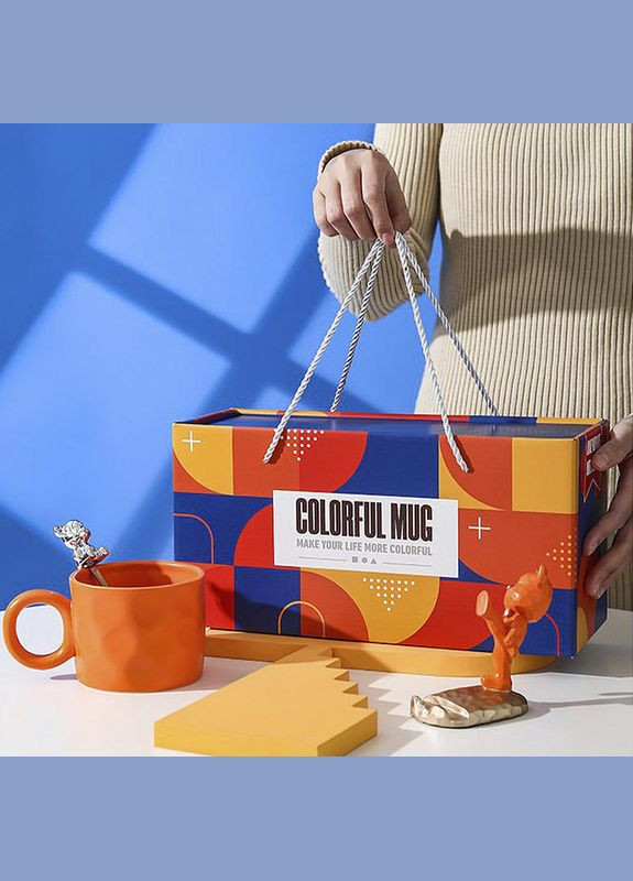 Подарочный кофейный набор Orange чашка ложка подставка для телефона подарочная упаковка 8шт Dedbbb (352012486)