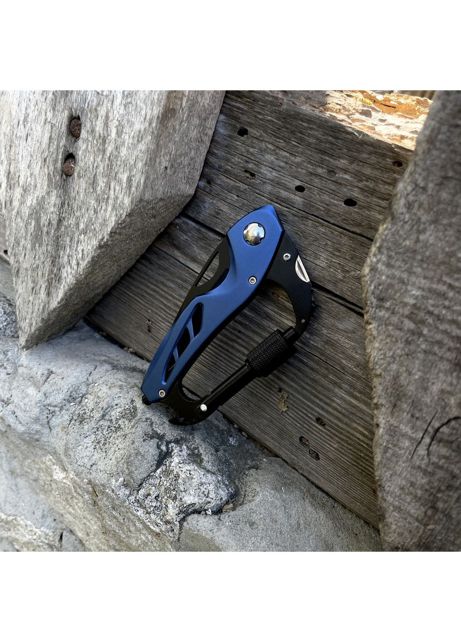 Нож-карабин Blue - black + отвертка No Brand (362488823)