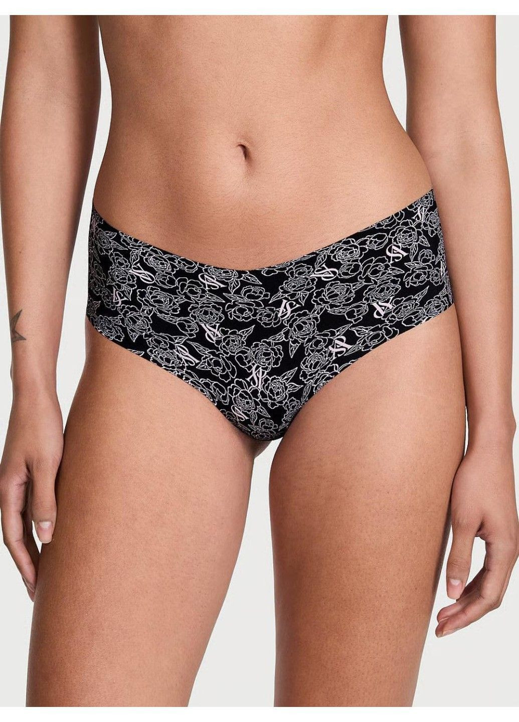 Трусики-чики женские бесшовные No-Show Cheeky Panty черные Victoria's Secret (362461109)