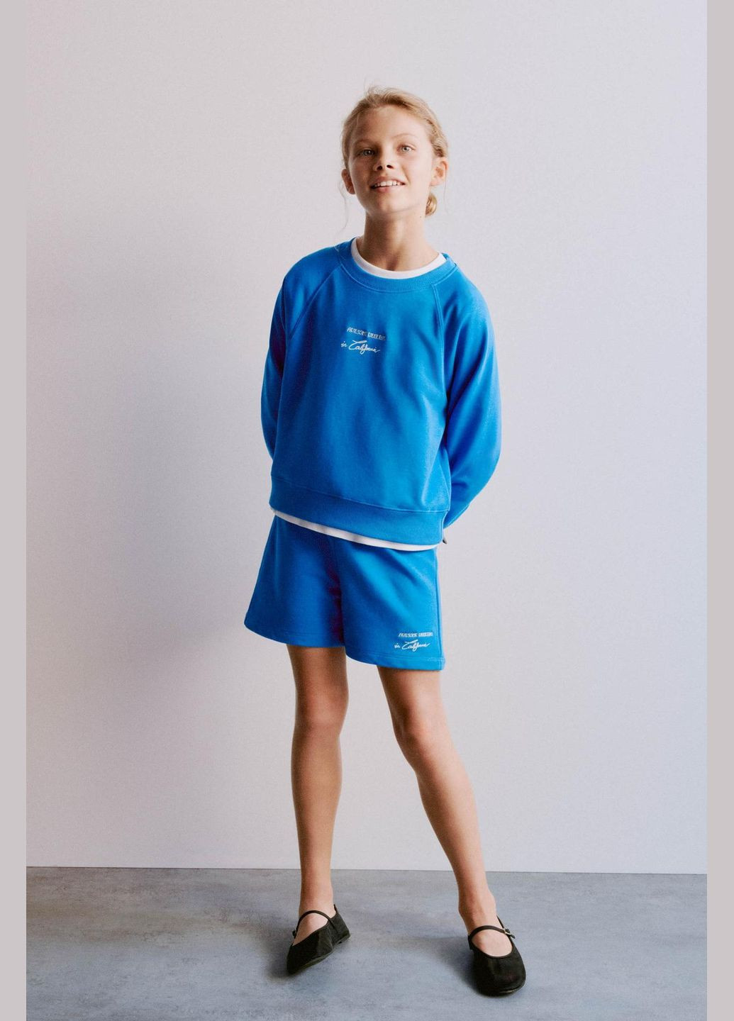 Голубой комплект детский (свитшот + шорты) 9000/667 голубой Zara