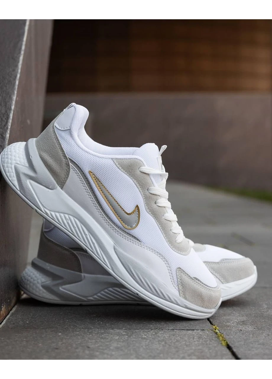 Білі літні кросівки nike racer white silver найк рейсер No Brand