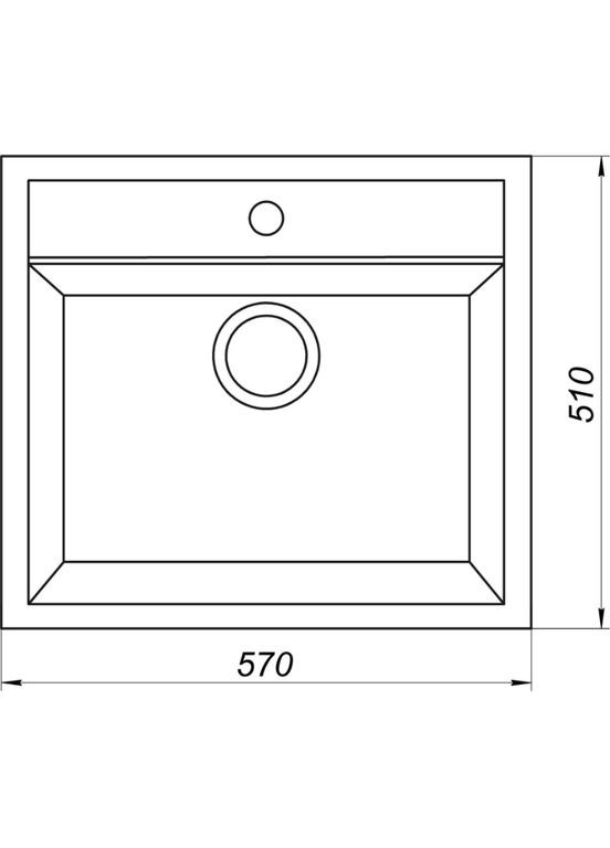 Гранітна мийка Volta сірий металік 570*510 Globus Lux 065186 (317540558)
