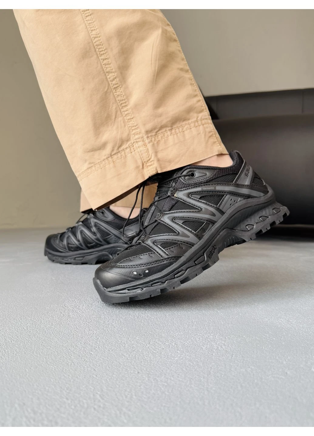 Черные демисезонные кроссовки мужские salomon xt-quest black саломон xt-6 No Brand