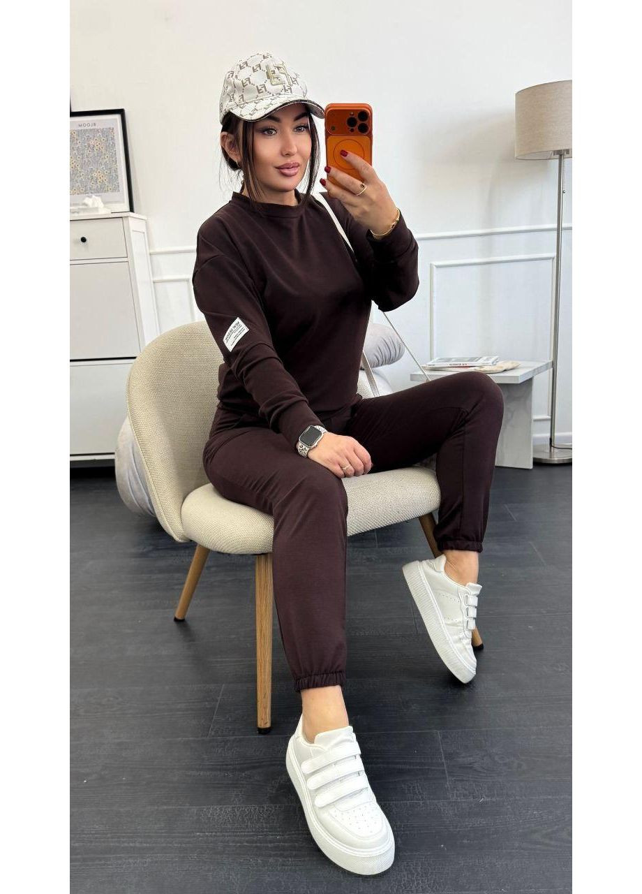 Женский спортивный костюм двойка кофта штаны двунитка No Brand (382871926)