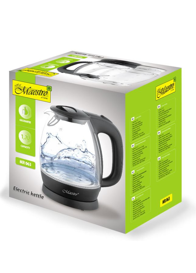 Електрочайник MR-063-Black (MR-063-BLACK) 1,7 л, 2200 Вт Maestro (323637355)