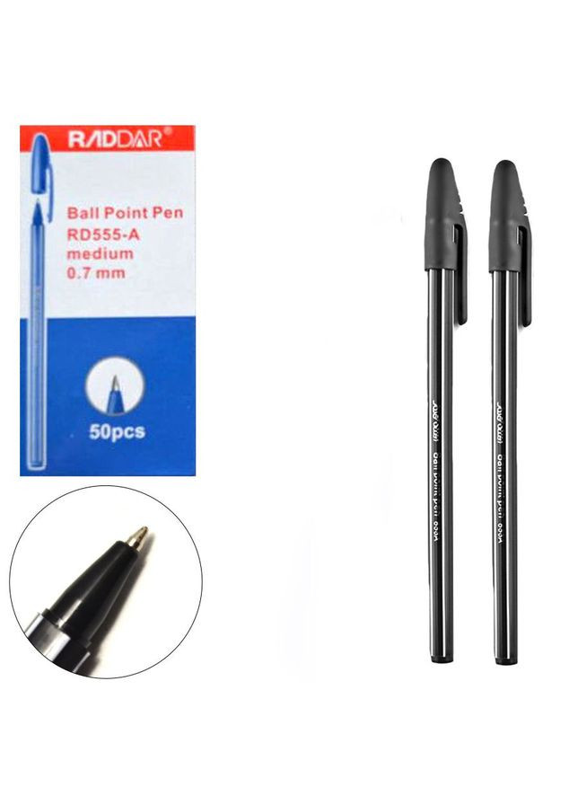 Ручка кулькова "555-A" чорна Home (303821314)