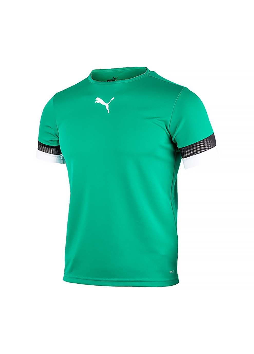 Зеленая демисезонная детская футболка teamrise jersey jr зеленый Puma