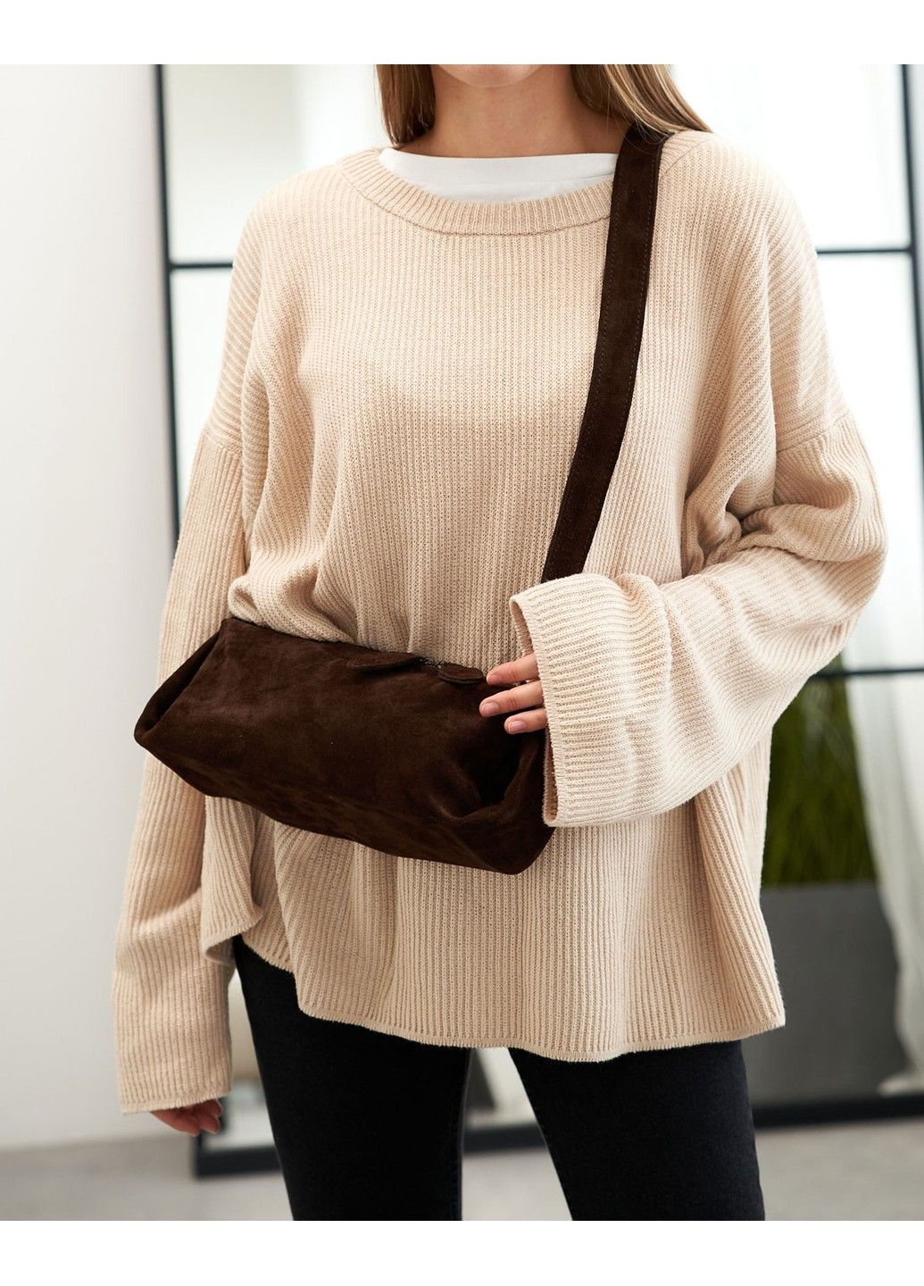 Шкіряна замшева сумка «Мей» шоколадна WeLassie (315688586)