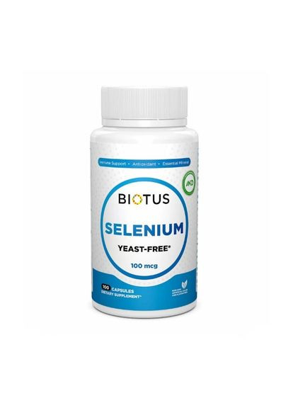 Селен без дріжджів, Selenium,, 100 мкг, 100 капсул (BIO530838) Biotus (266039121)