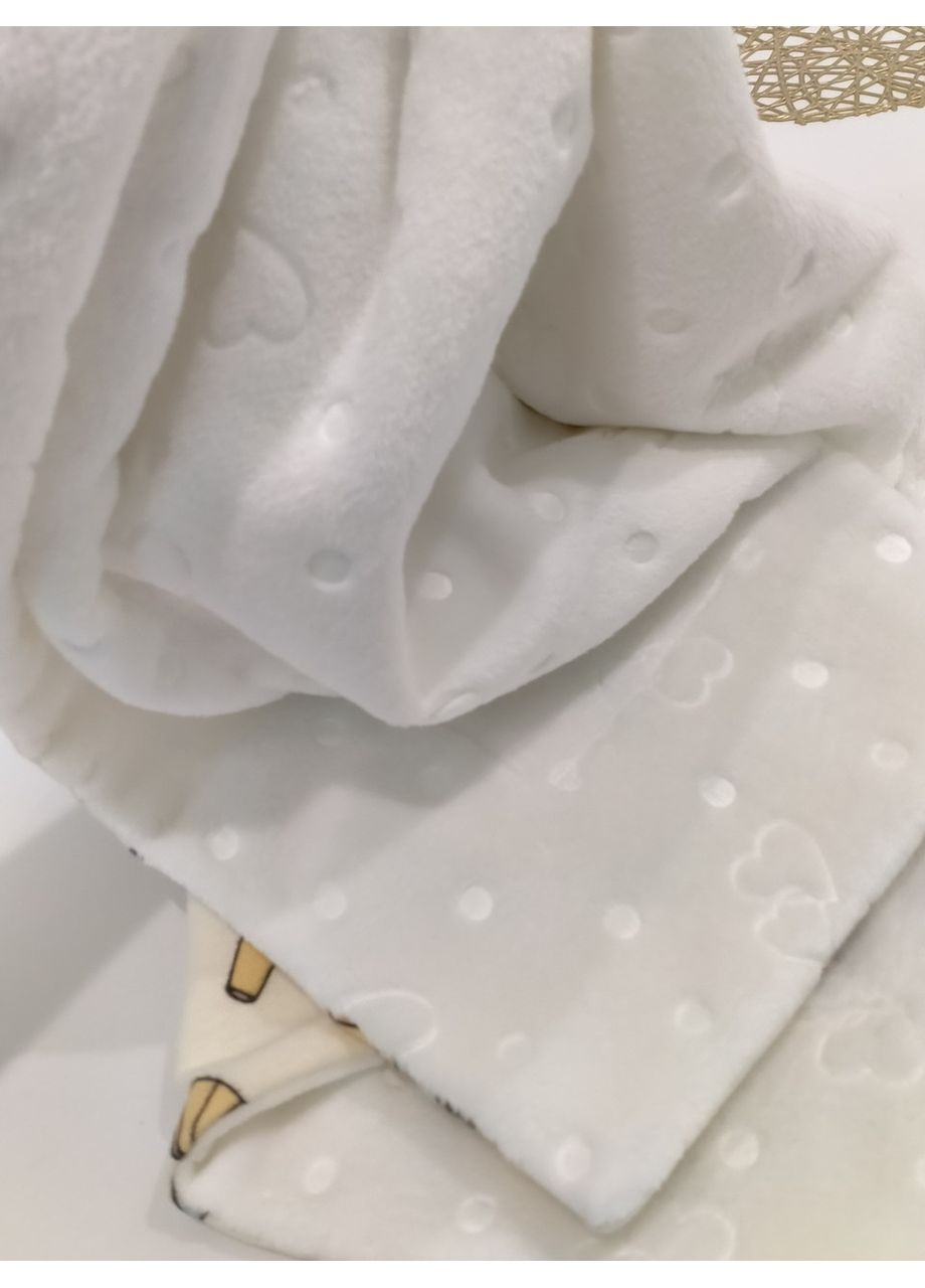 Плед для новорожденных, плюш с рельефным рисунком и фланель, размер 77*80 No Brand (370370100)