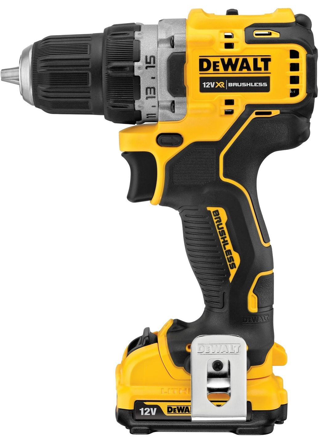 Дриль-шурупокрут безщітковий XR Li-Ion 12В акб 2х2А·рік 57.5Нм 425-1500об/хв патрон 10мм ЗП кейс 1.1кг DeWALT (360401642)