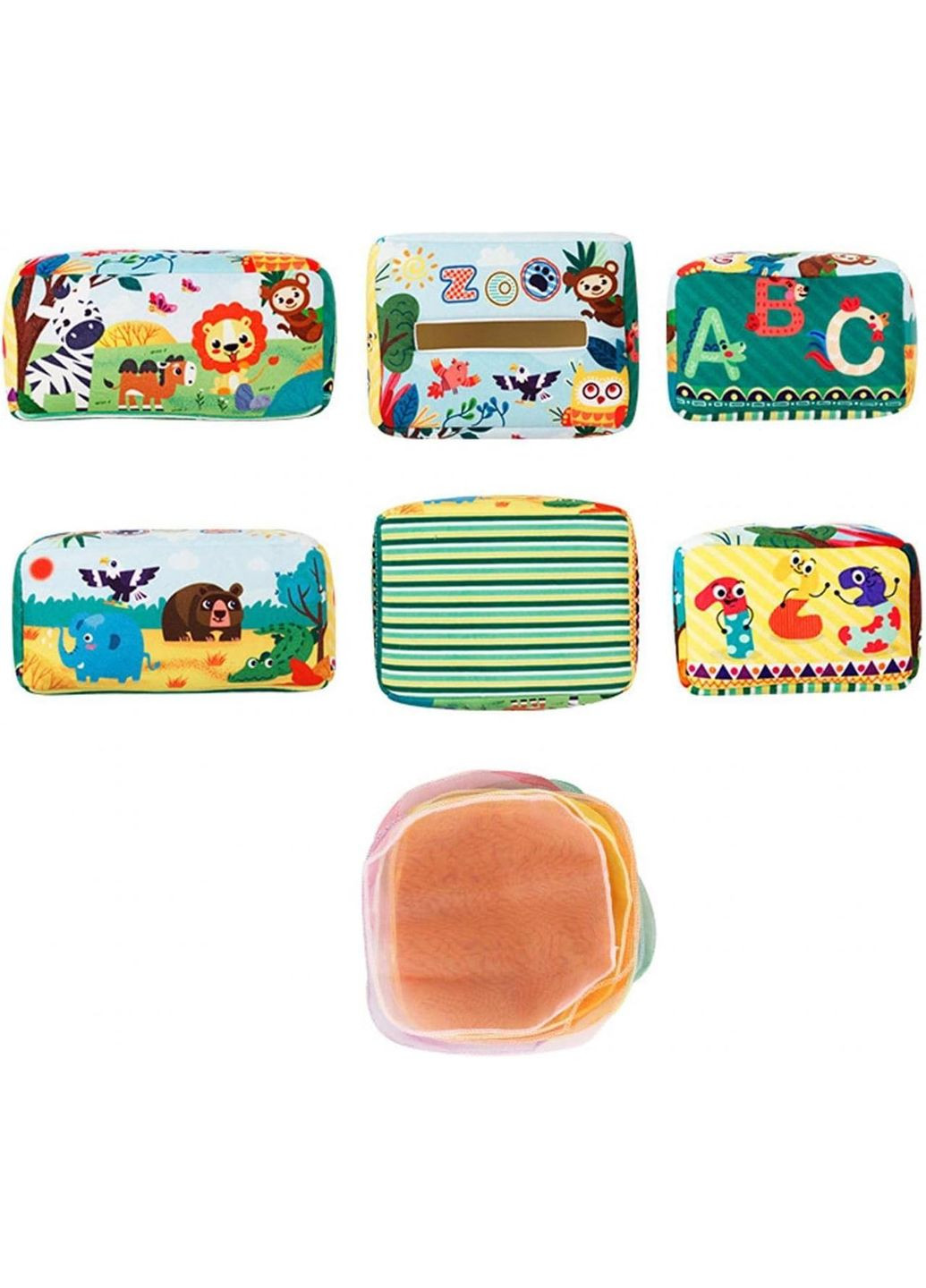 Диспенсер із хусточками Монтессорі сортер бокс 13 шт Forest animals No Brand (366303891)