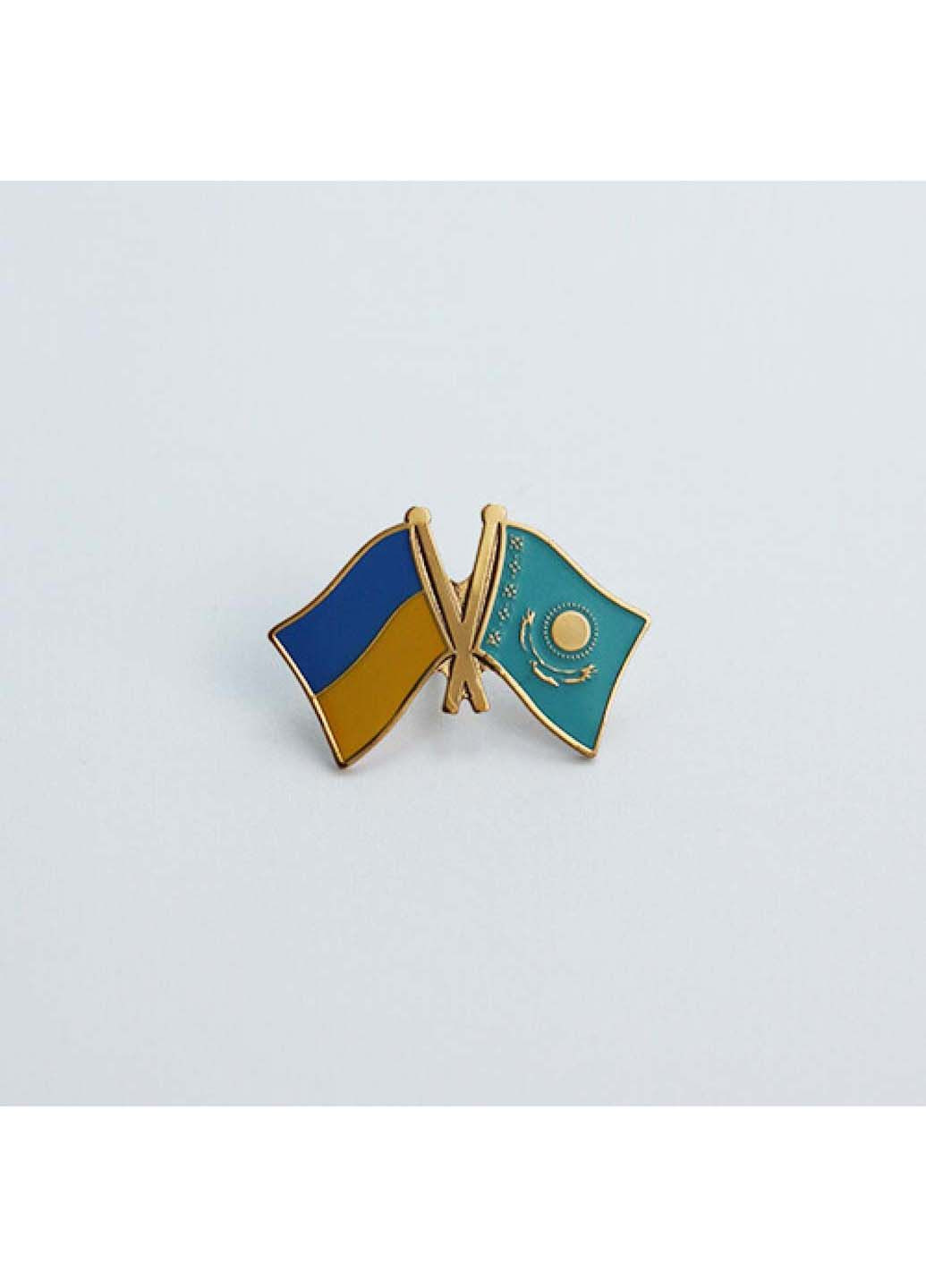 Значок Флаги Украина Казахстан 26х17 мм Dobroznak (292338346)