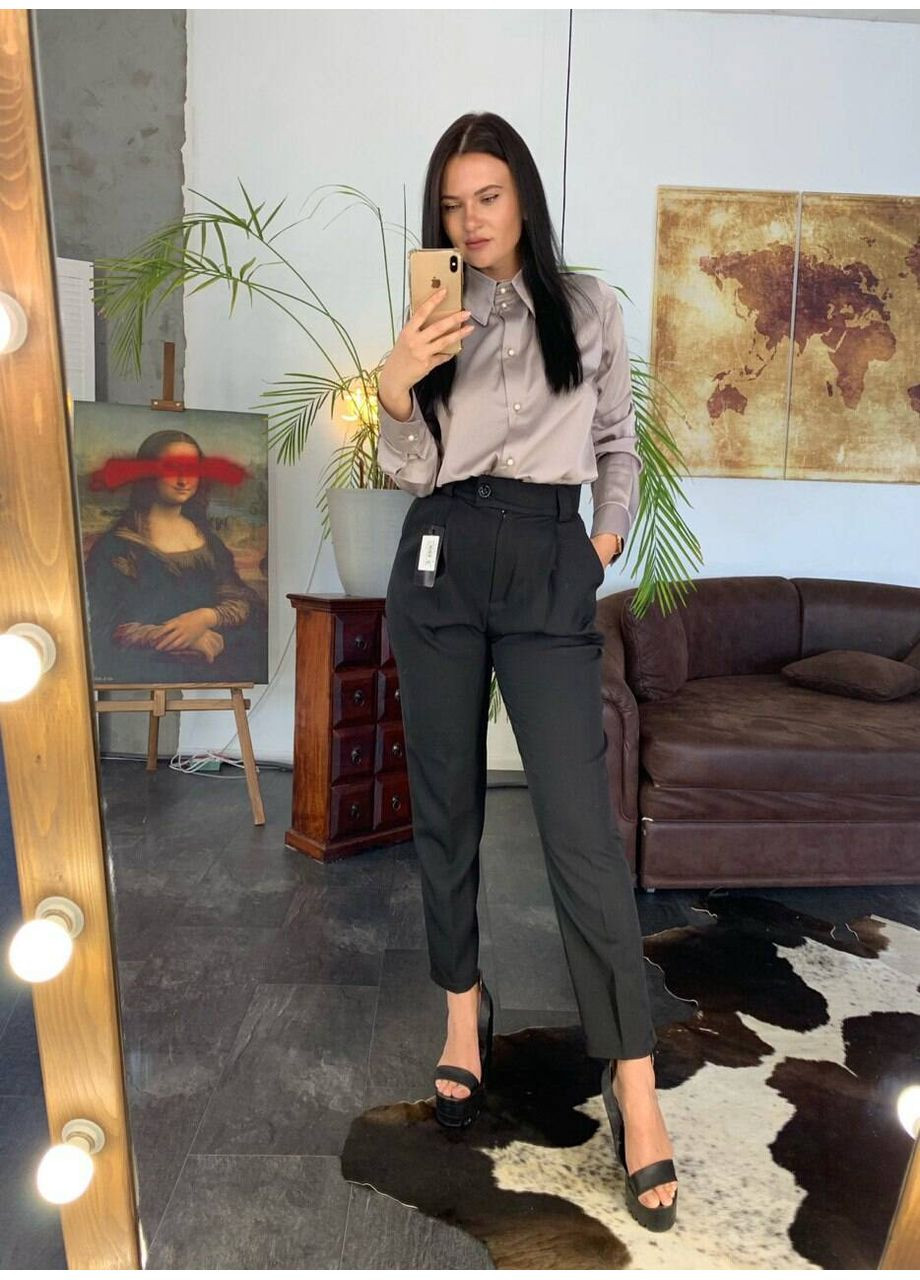 Жіночі брюки Банани з високою посадкою та кишенями (mil315) milirud (366873509)