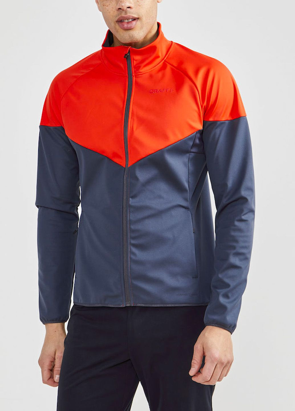 Синяя зимняя спортивная куртка для бега мужская зимняя Craft Glide Block Jacket