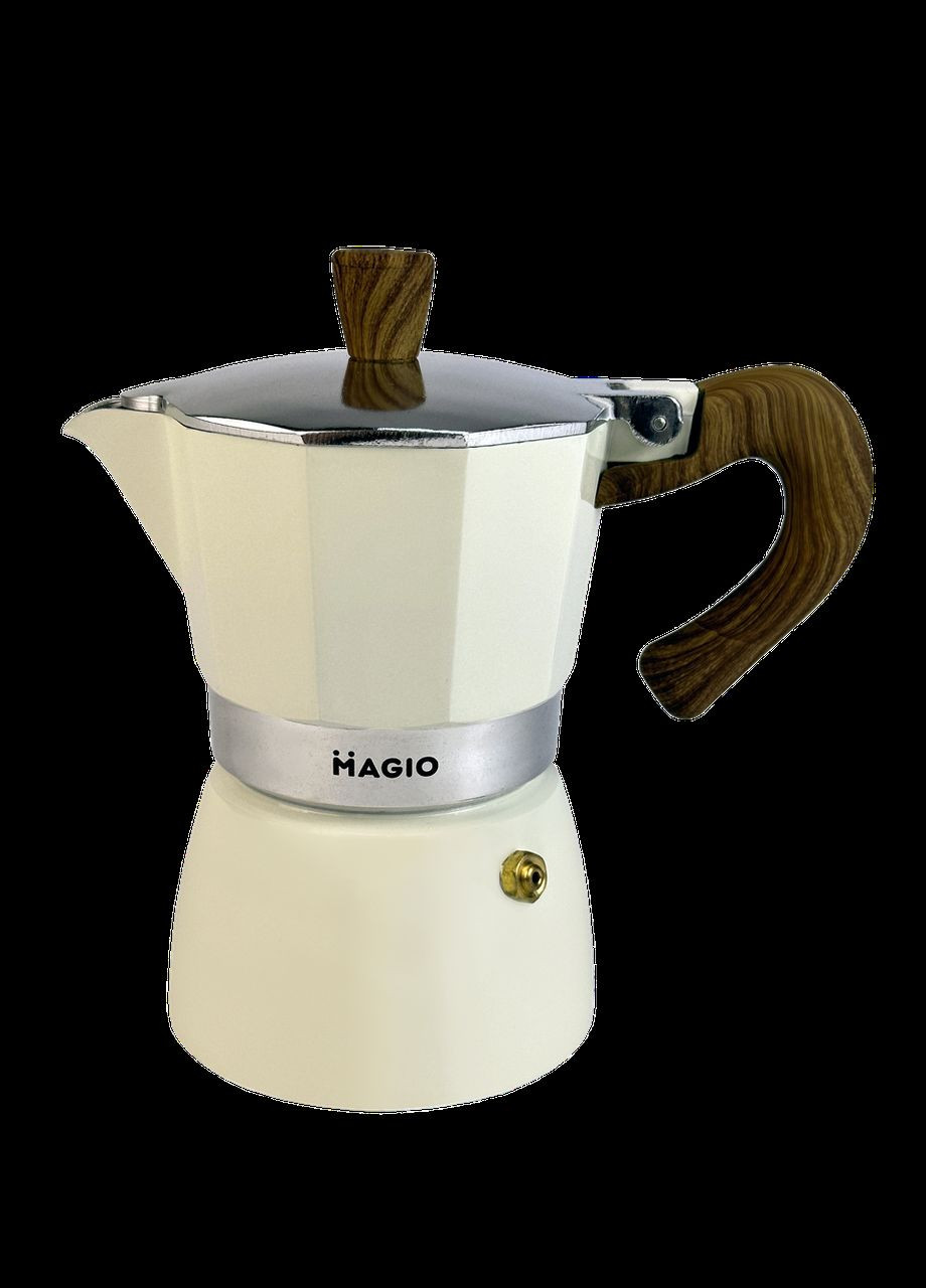 Кавоварка гейзерна алюмінієва 150 мл на 3 чашок (MG-1007) Magio (334007743)