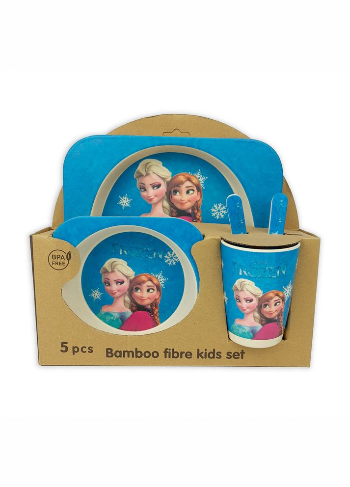 Набір дитячого посуду бамбук блакитний 5 предметів 079 No Brand (272149614)