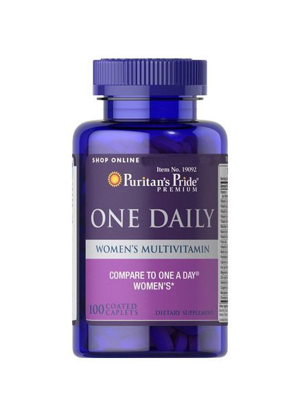 Витамины One Daily Womens Multivitamins 100 таб Puritans Pride (351863839)
