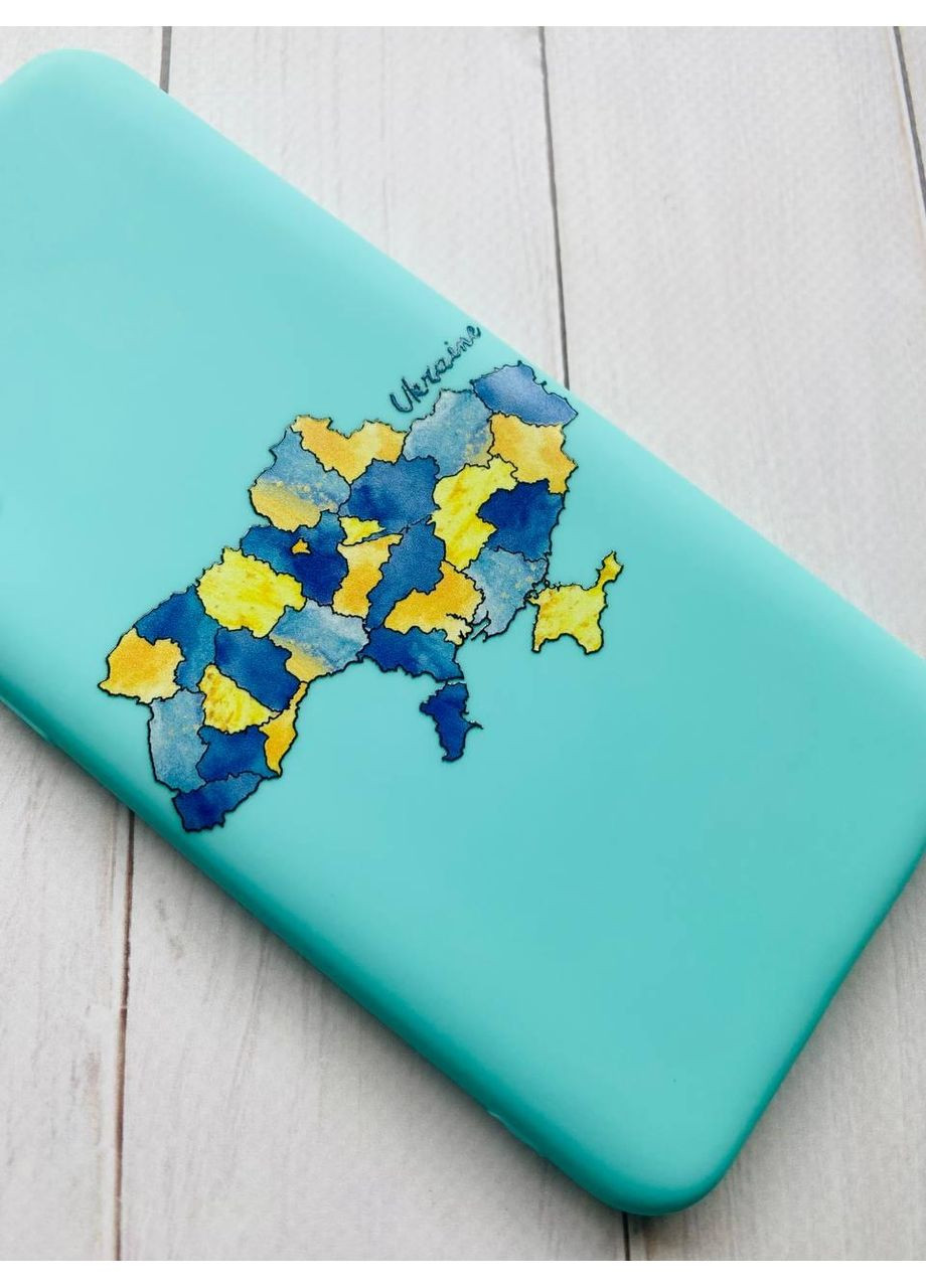 Матовий чохол для Samsung Galaxy A51 (2020)/A515 Бірюзовий Карта України (принт 261) CASE CONTROL (360671455)
