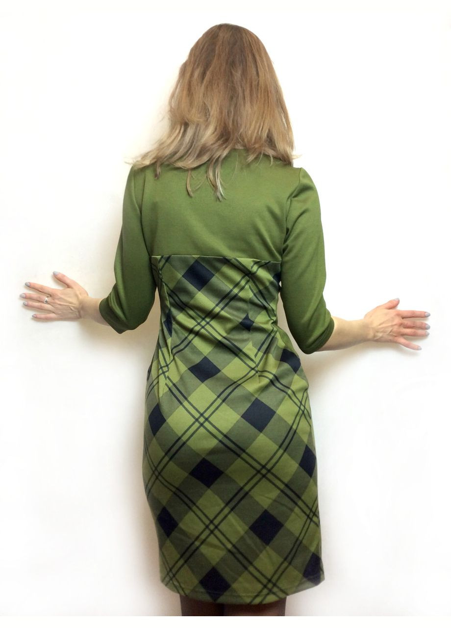 Оливкова кежуал оливкова сукня комбі п175 2 Льва