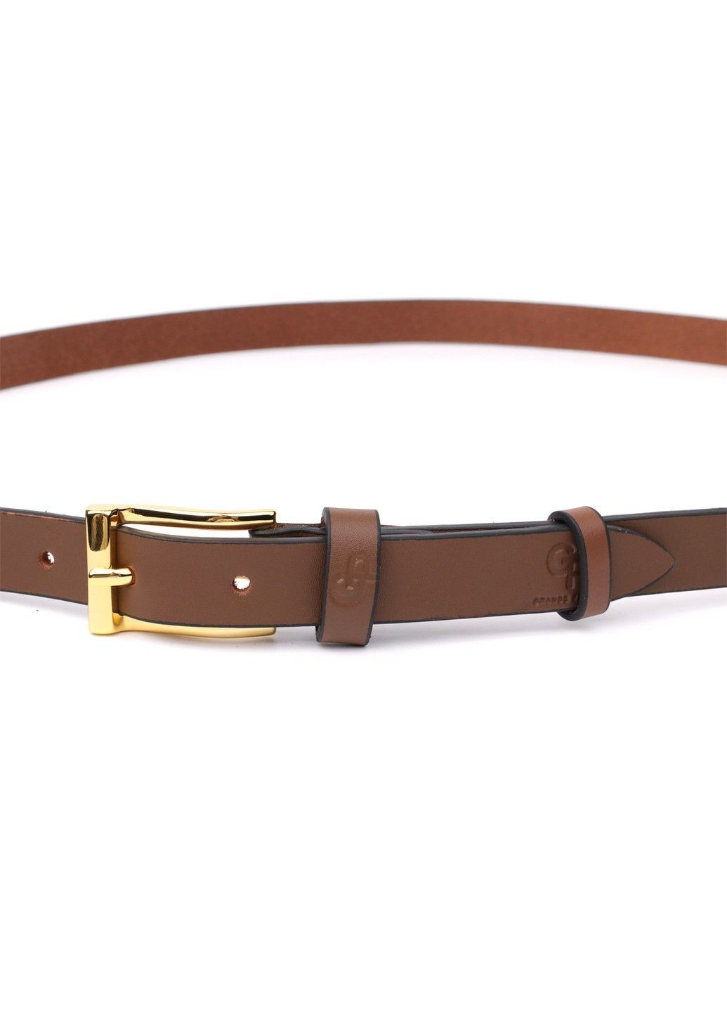 Модный узкий кожаный ремень для женщин 22954 Светло-коричневый Grande Pelle (362556839)