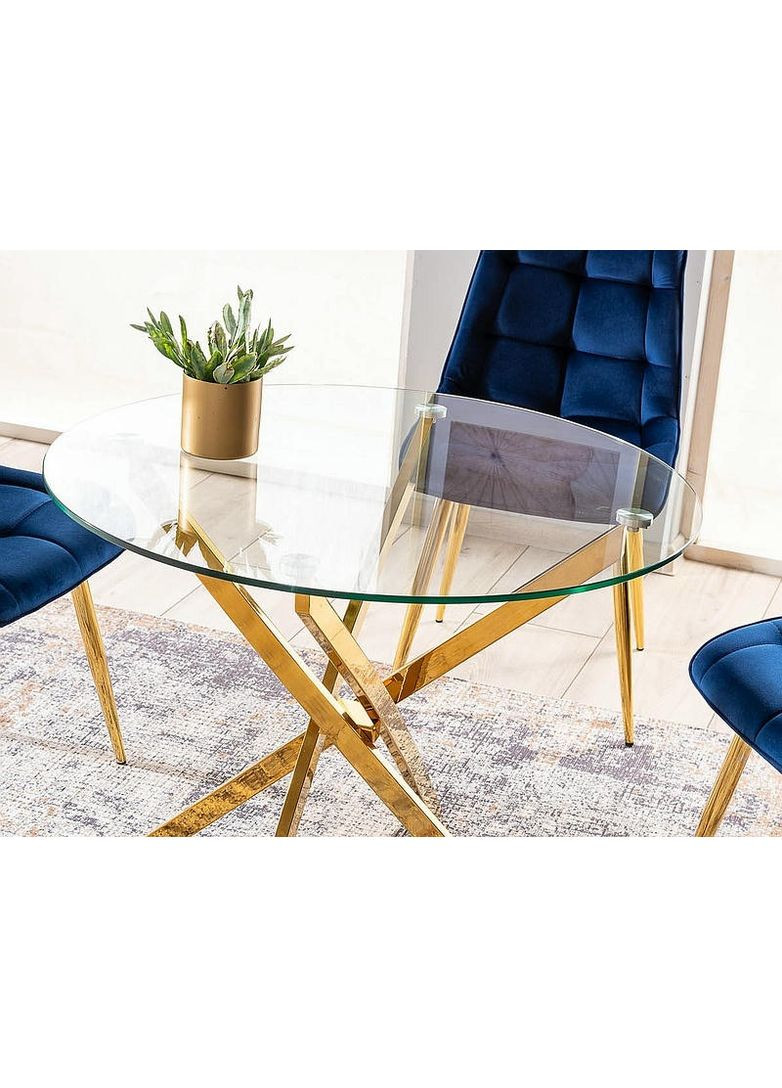 Стіл AGIS прозорий / золото д.90 AGISZL90 Signal (372178698)