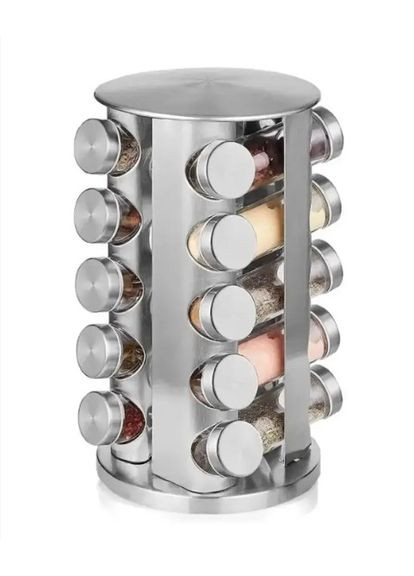 Органайзер для специй 20 шт, баночки для специй с подставкой, органайзер, набор контейнеров для приправ Spice carousel 20 (303429421)