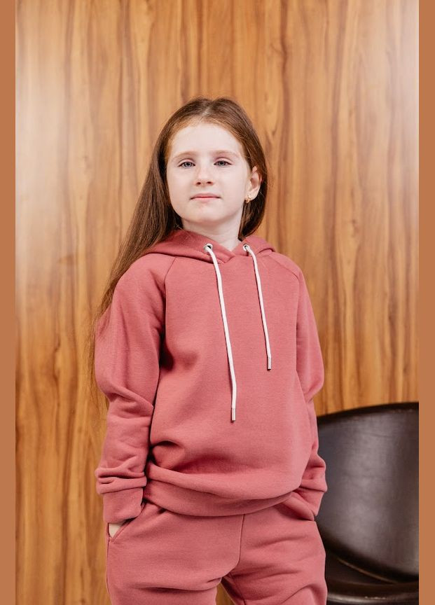 Темно-бежевий зимній теплий спортивний костюм для дівчинки: худі та штани hc (h001-6314-025-5) No Brand